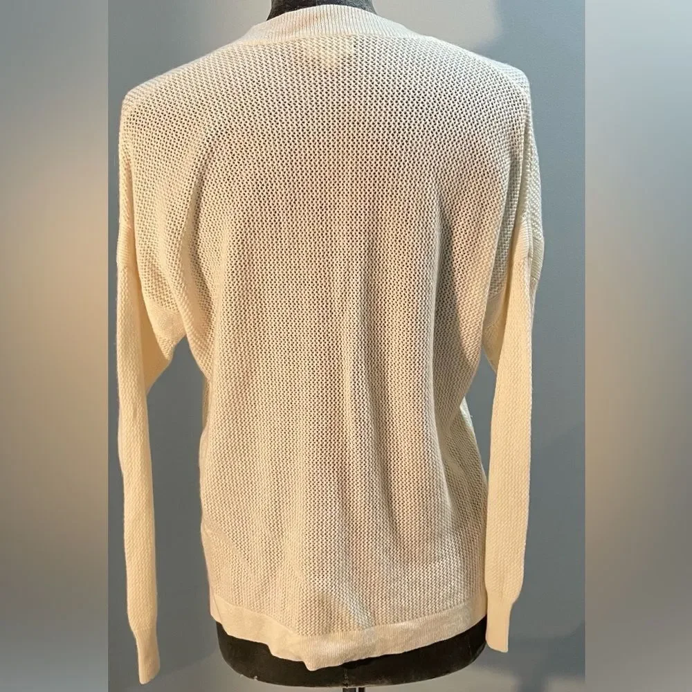 J Crew Collection Italian Cashmere Cream colored Sweater Size Medium